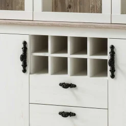 Landhaus Buffet Schrank in Weiß Pinie Nedita 184 cm breit