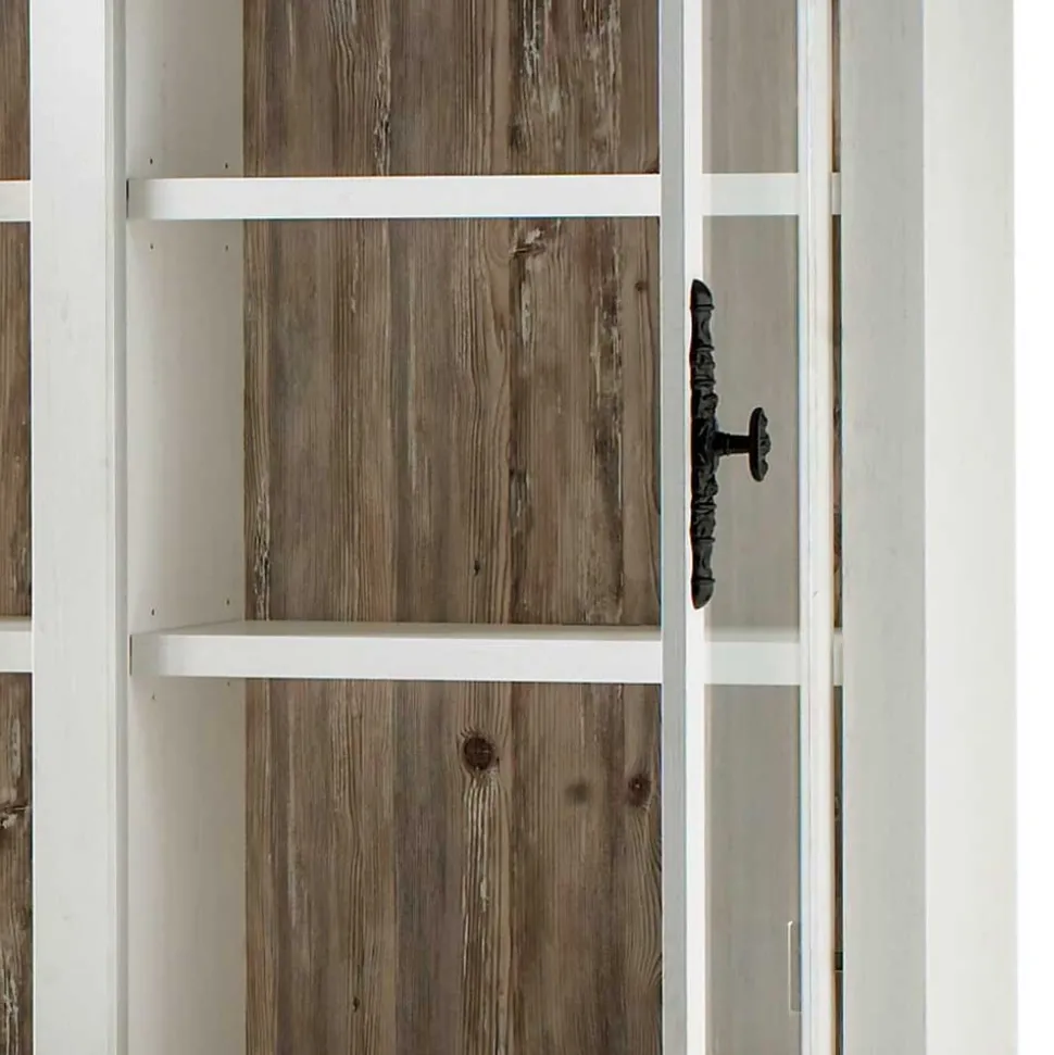 Landhaus Buffet Schrank in Weiß Pinie Nedita 184 cm breit