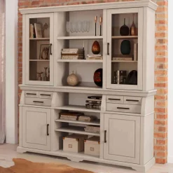 Landhaus Buffetschrank in Weiß Kiefer gewachst - Curcay