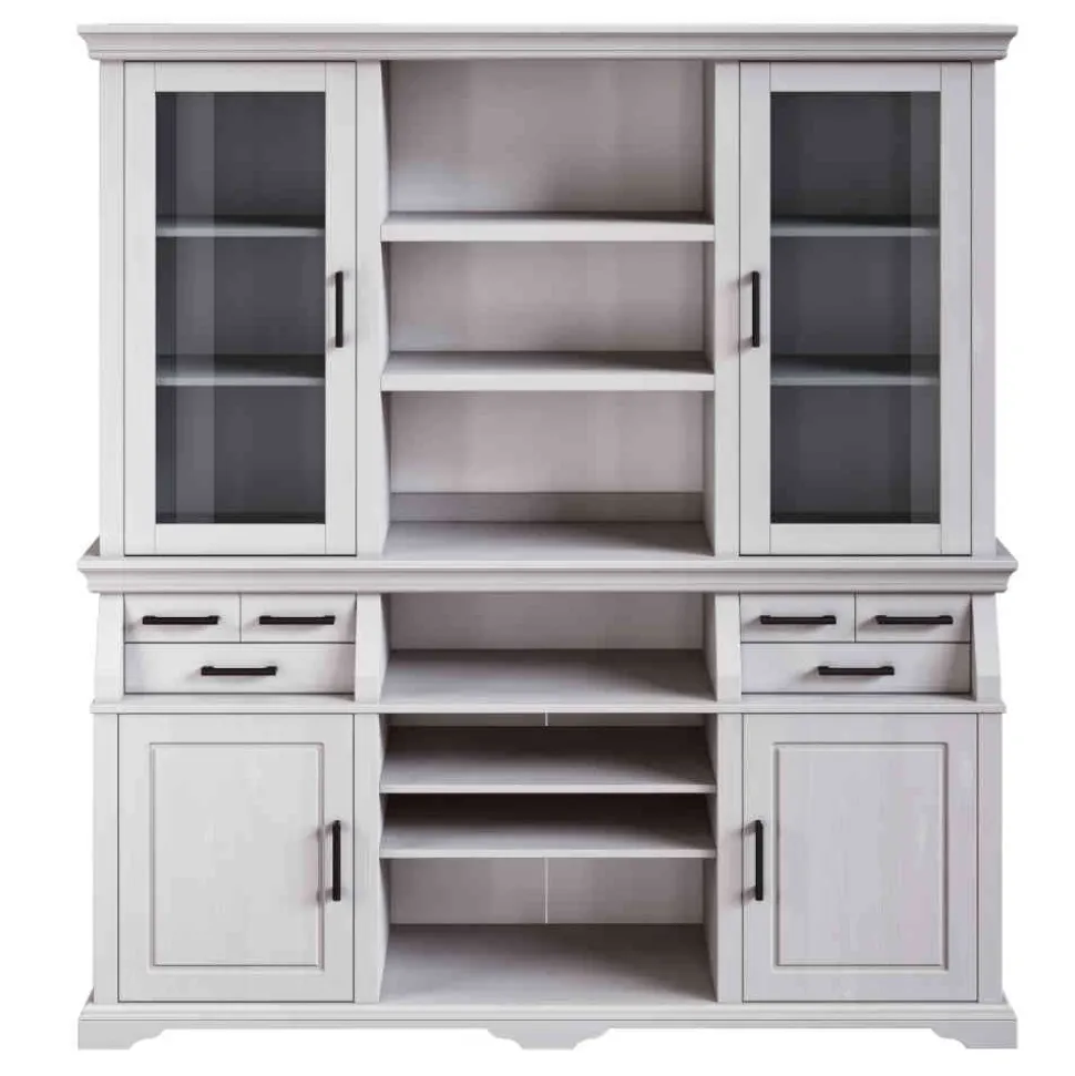 Landhaus Buffetschrank in Weiß Kiefer gewachst - Curcay