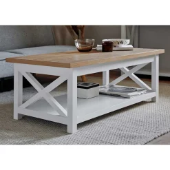 Landhaus Couchtisch mit Ablagboden - Ristina