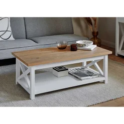 Landhaus Couchtisch mit Ablagboden - Ristina