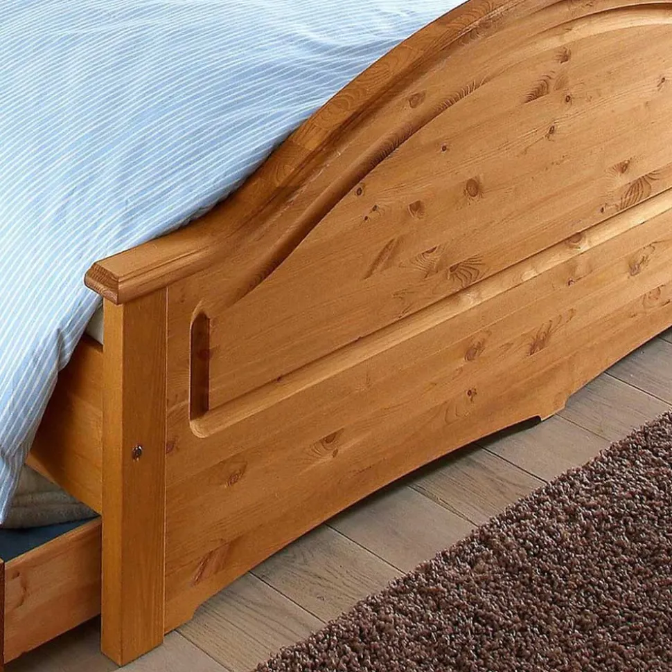 Landhaus Doppelbett Set in Kiefer - Vocoja (dreiteilig)