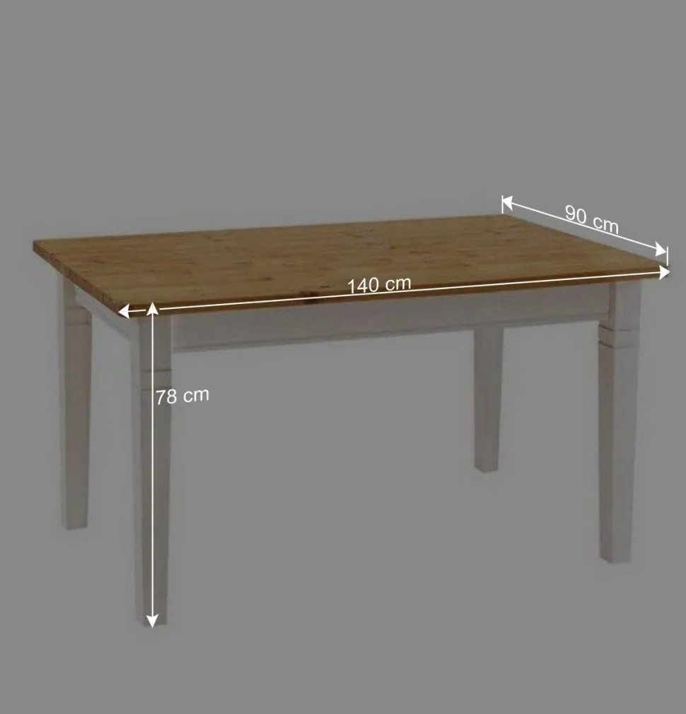 Landhaus Essgruppe Sibiuta in Weiß Kiefer massiv (vierteilig)