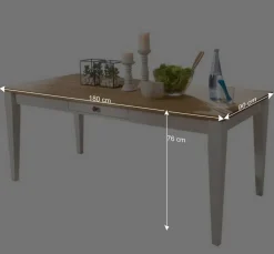 Landhaus Esstisch Elvelina mit Schublade