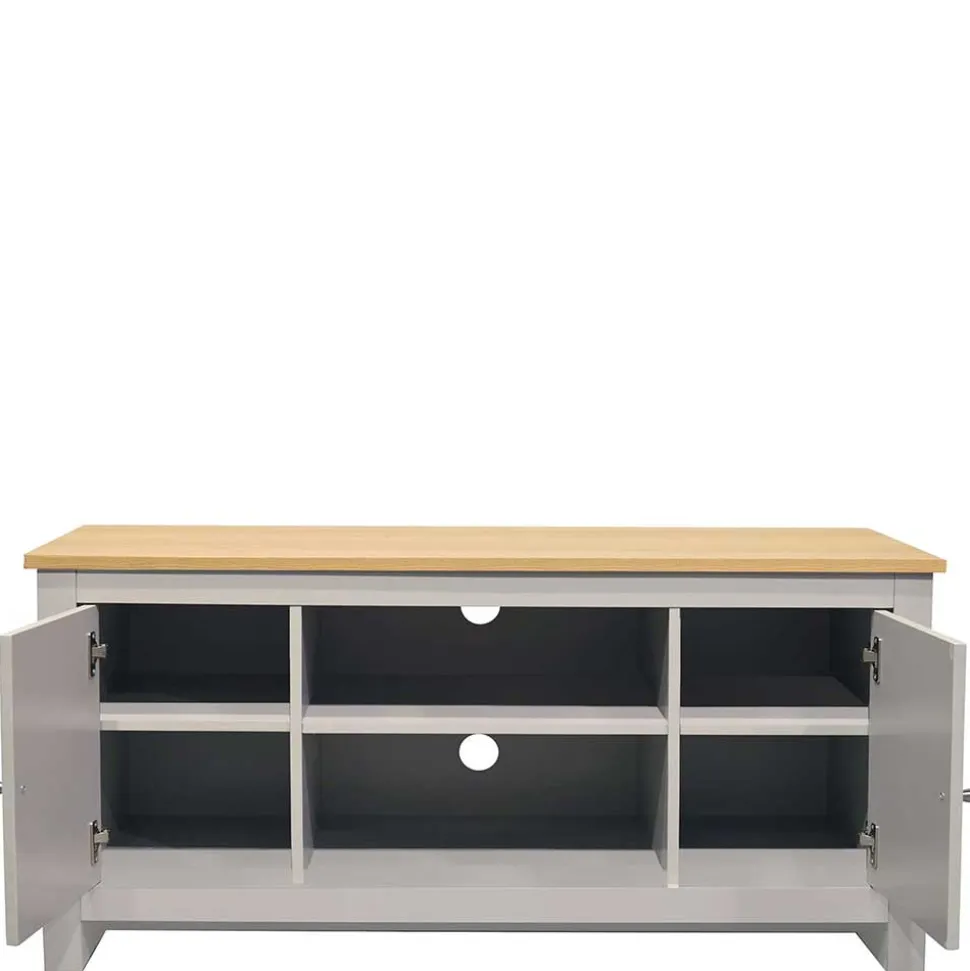 Landhaus Fernseher Unterschrank in Grau & Eiche - Poliesti