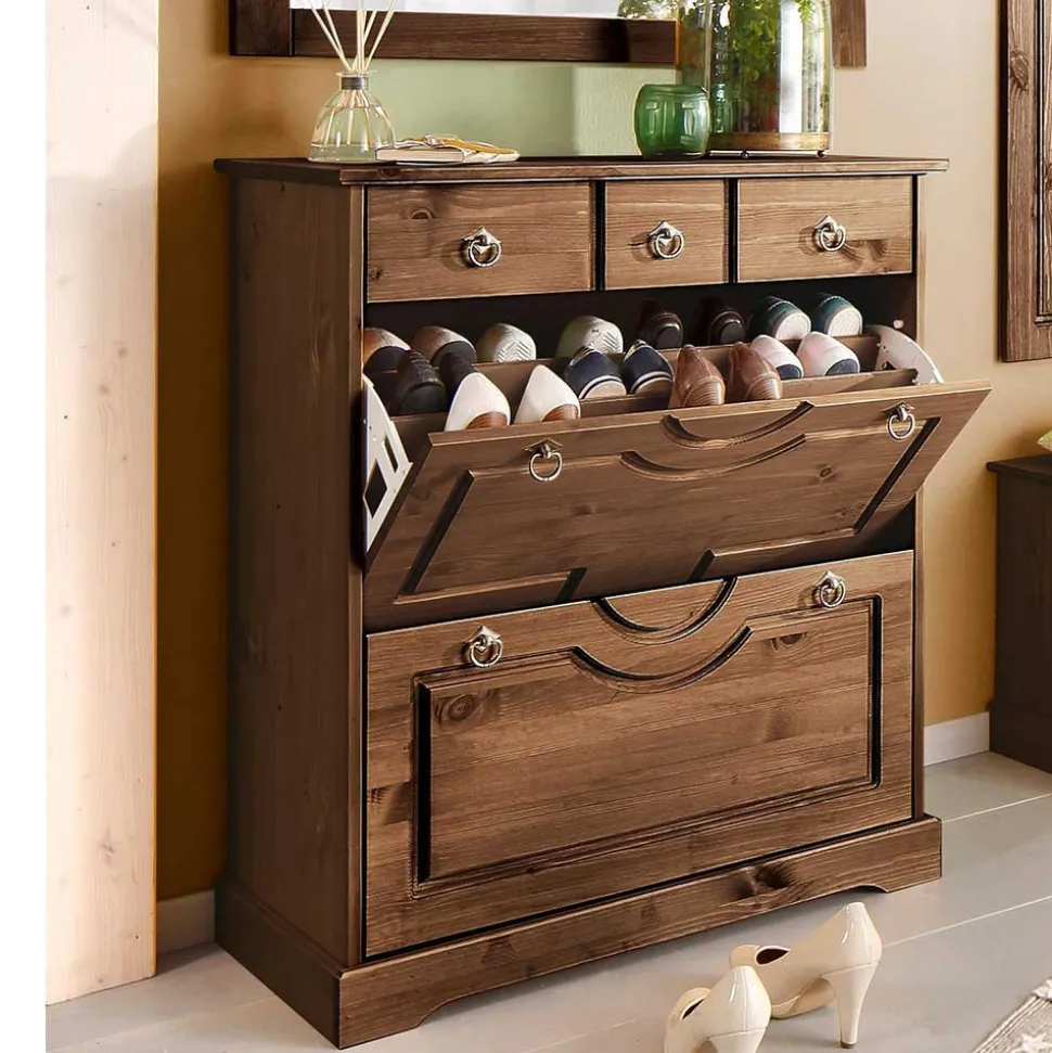 Landhaus Flureinrichtung in Dunkelbraun - Yemisa (vierteilig)