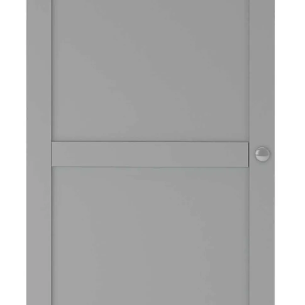 Landhaus Flurschrank in Grau mit Eiche - Rino