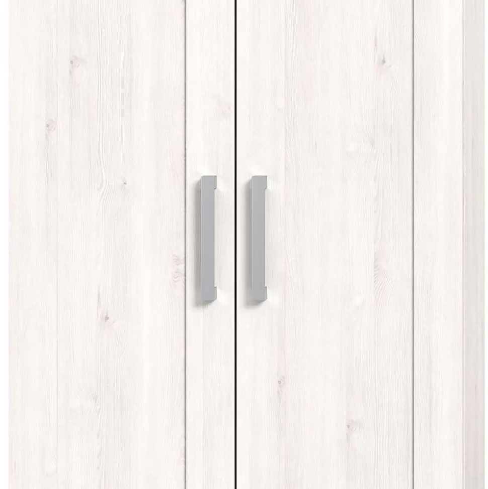 Landhaus Flurschrank in Holzoptik Lärche Weiß - Tocella