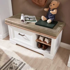 Landhaus Garderoben Set in Weiß - Nurelcas (fünfteilig)