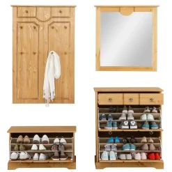 Landhaus Garderobenmöbel Kombination - Edranov (vierteilig)