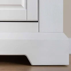 Landhaus Garderobenschrank in Weiß mit Braun - Zalya