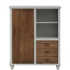 Landhaus Highboard in Holz Braun und Grau - Veproma