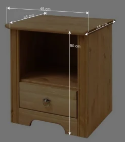Landhaus Holzbett & Nachttische - Imressa (dreiteilig)