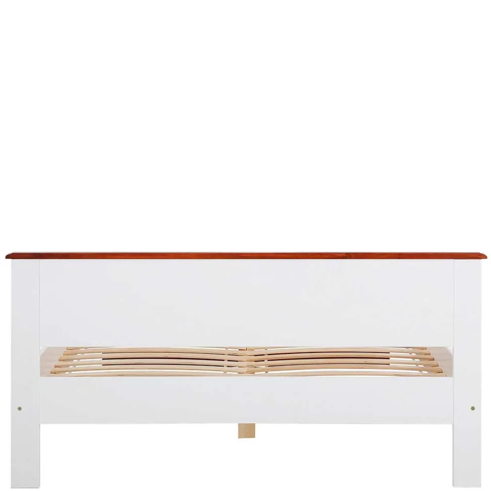 Landhaus Holzbett in Weiß & Kirschbaum - Vendirai