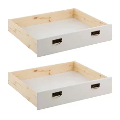 Landhaus Holzbett in Weiß & Kirschbaum - Vendirai