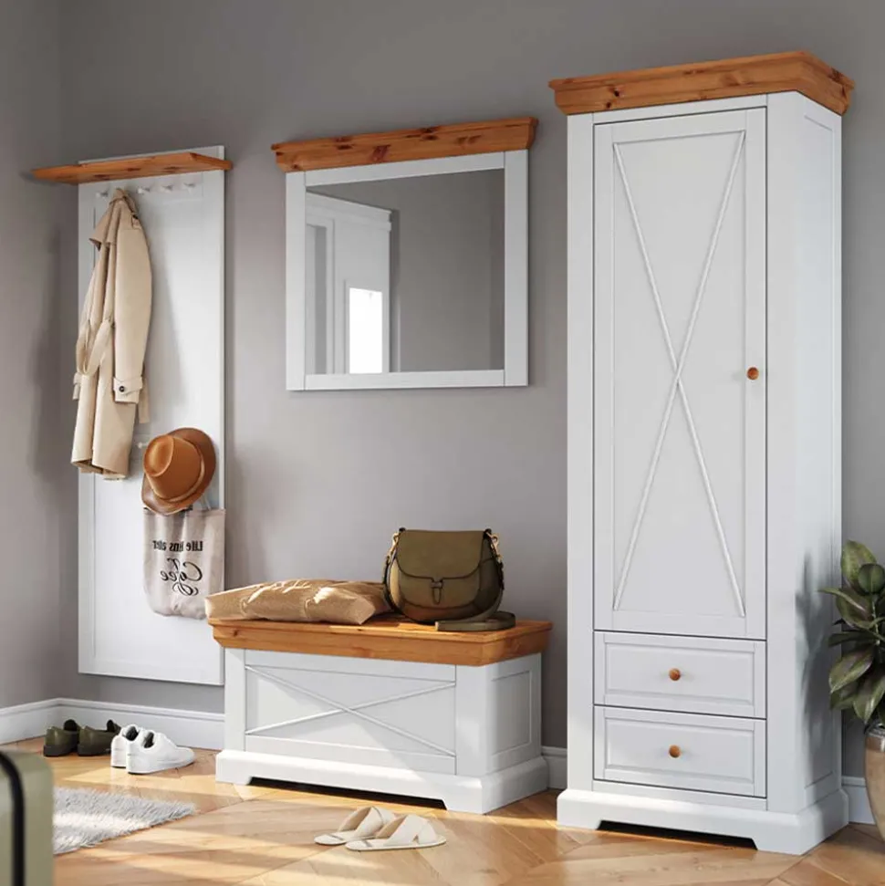 Landhaus Holztruhe aus Kiefer Massivholz - Saluts