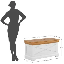 Landhaus Holztruhe aus Kiefer Massivholz - Saluts