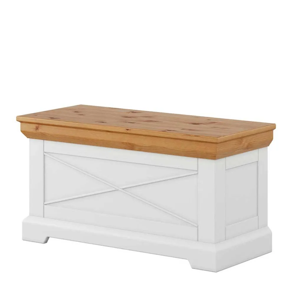 Landhaus Holztruhe aus Kiefer Massivholz - Saluts