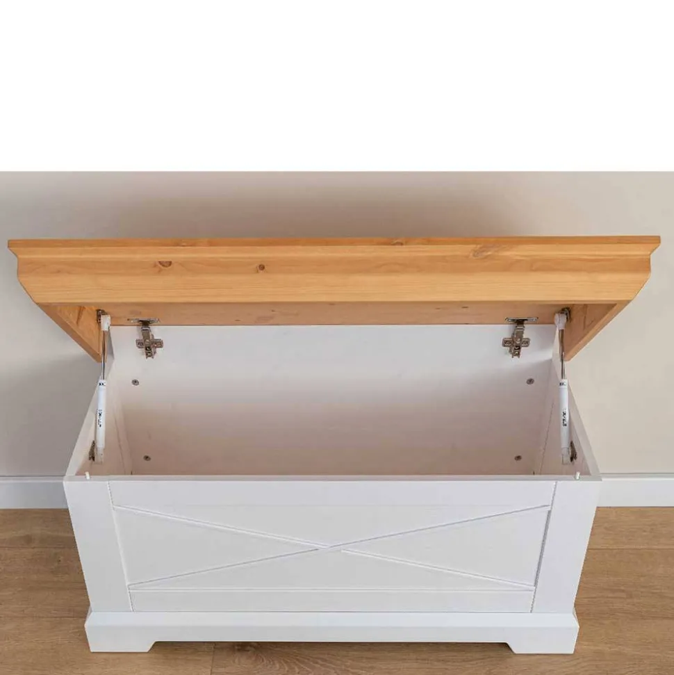 Landhaus Holztruhe aus Kiefer Massivholz - Saluts