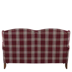 Landhaus Küchensofa in Rot mit Kariert Muster - Matieu
