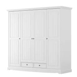 Landhaus Kleiderschrank in Weiß lackiert - Indico