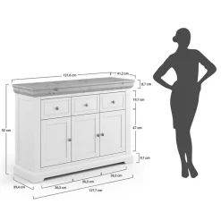 Landhaus Kombikommode aus Kiefernholz - Zalya