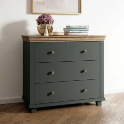 Landhaus Kommode in Dunkelgrün - Daney