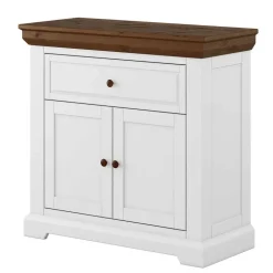 Landhaus Kommode in Weiß und Braun - Zalya