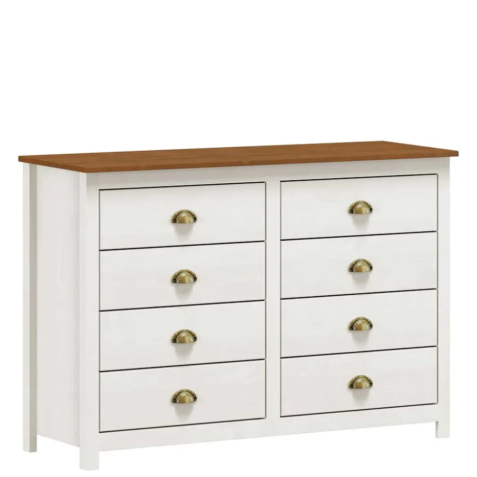 Landhaus Kommode mit acht Schubladen - Clipper