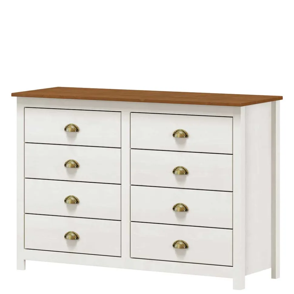 Landhaus Kommode mit acht Schubladen - Clipper