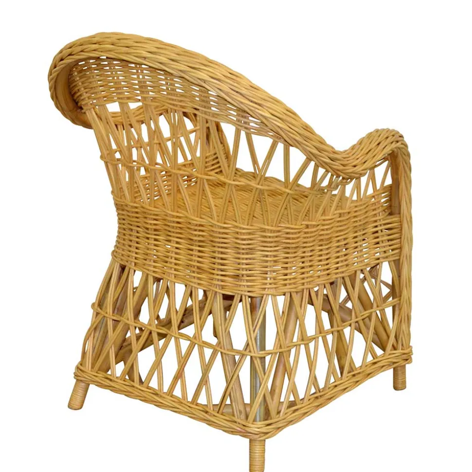 Landhaus Korbsessel in Beige Rattan - Witenga