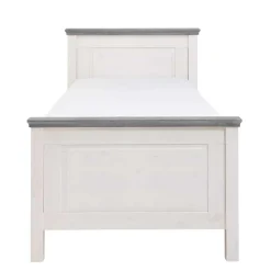 Landhaus Massivholzbett in Weiß & Grau - Mirandesca