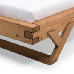 Landhaus Massivholzbett mit Kufen - Fuertun