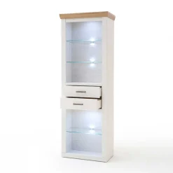 Landhaus MDF Regal mit Glasböden - Samula