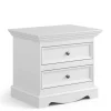Landhaus Nachtkommode in Weiß lackiert - Indico