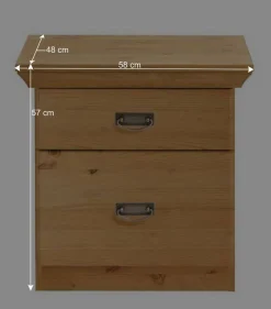 Landhaus Nachtkommode in Kiefer Lauge - Piatra