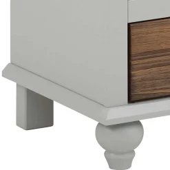 Landhaus Nachtkommode in Holz Braun und Grau - Veproma