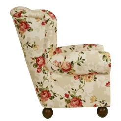 Landhaus Ohrenbackensessel mit Blumen Muster - Zavatraos