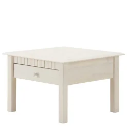 Landhaus Quadrat-Couchtisch in Weiß lasiert - Gabbya