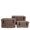 Landhaus Rattan Truhen Set - Speccia (dreiteilig)