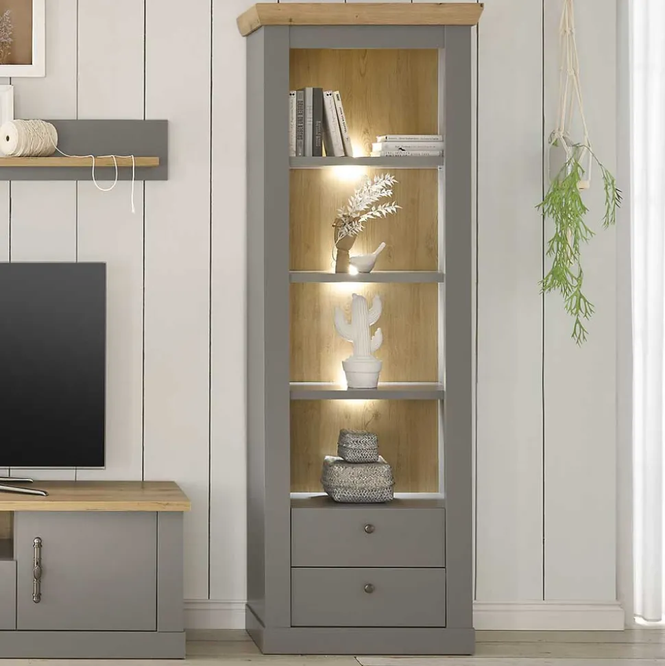 Landhaus Regal in Lichtgrau & Eiche NB - Buleta