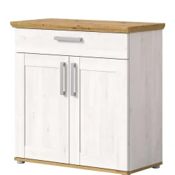 Landhaus Schuhkommode in Holzoptik Lärche Weiß - Tocella