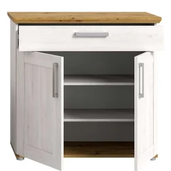 Landhaus Schuhkommode in Holzoptik Lärche Weiß - Tocella