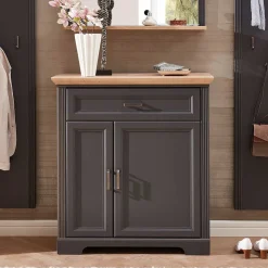 Landhaus Schuhschrank in Dunkelgrau - Thumbs