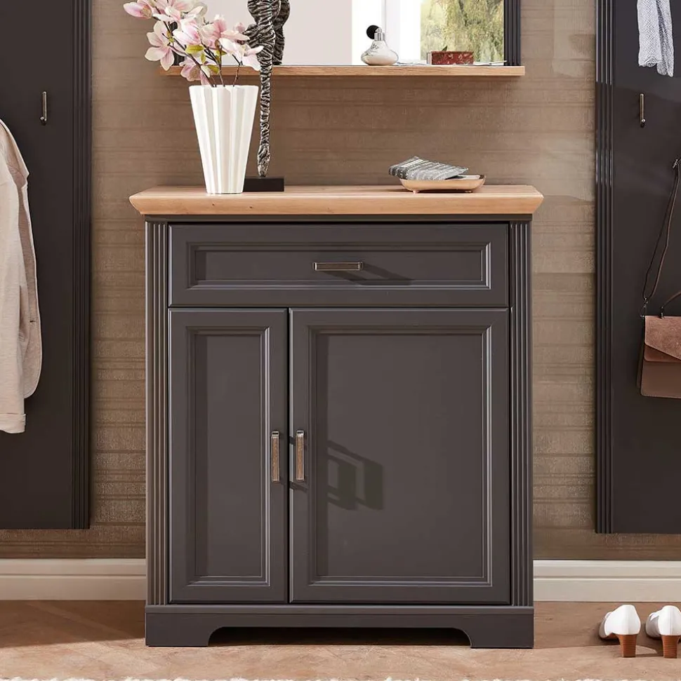 Landhaus Schuhschrank in Dunkelgrau - Thumbs