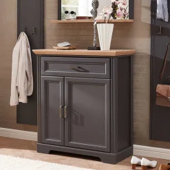 Landhaus Schuhschrank in Dunkelgrau - Thumbs