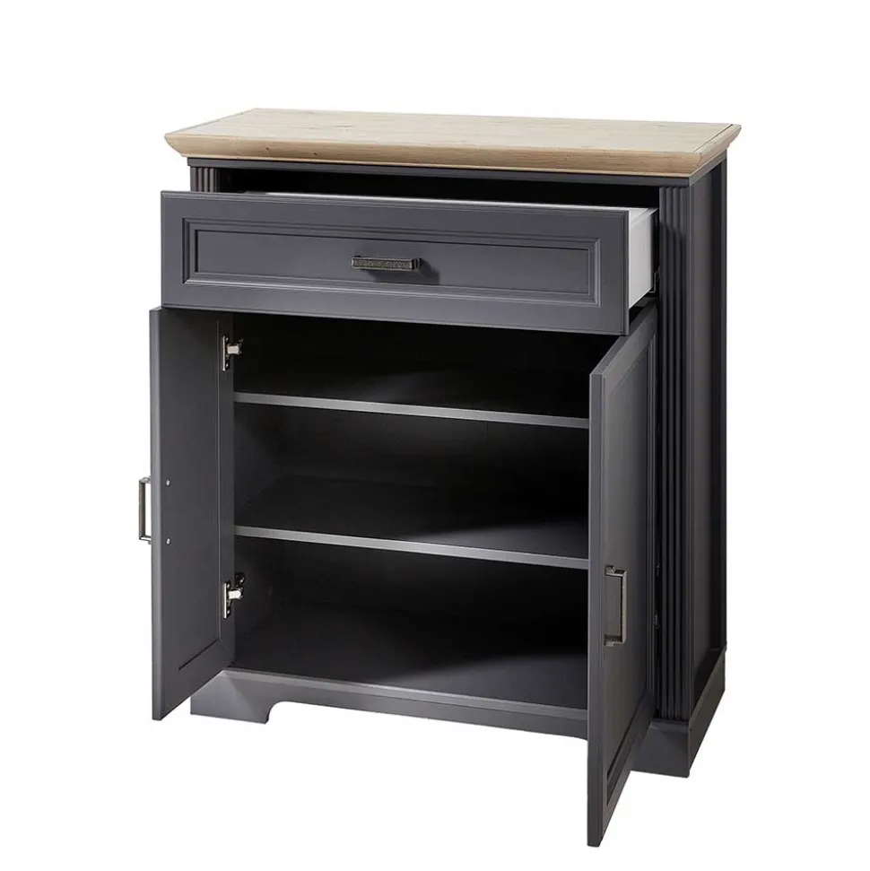 Landhaus Schuhschrank in Dunkelgrau - Thumbs