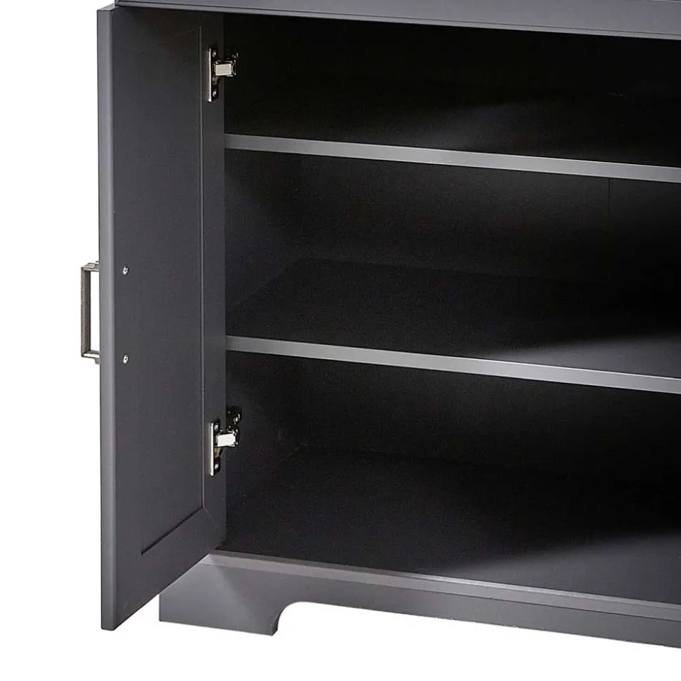 Landhaus Schuhschrank in Dunkelgrau - Thumbs