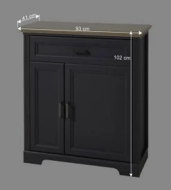 Landhaus Schuhschrank in Dunkelgrau - Thumbs